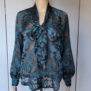 Cooper & Ella Teal Burnout Blouse